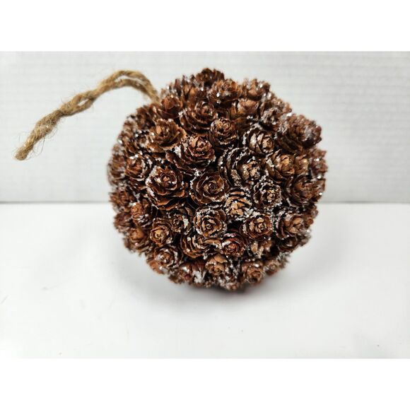 Rustic 5" Pine Cone Christmas Ornament Ball &  Pine Cone Garland Holiday Cottage - Picture 3 of 8